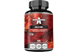 Acetyl L-Carnitine HCL 550 mg, ALCAR 150 Vegan Capsules, 5 Months Supply, High Strength Amino Acid Supplement, Supports Cognitive Functions & Energy Levels - by Apollo's Hegemony