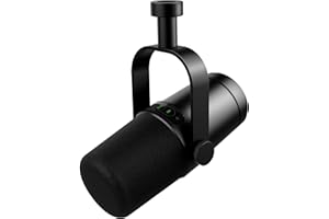 VeGue Microfono dinamico per voce per podcast, giochi, streaming e registrazione dal vivo, Uscita per cuffie incorporata, Pulsante Mute LED, Microfono cardioide USB/XLR in metallo