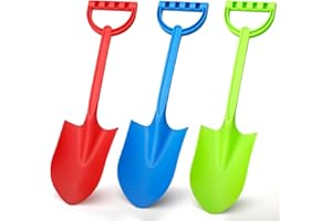 ANZMTOSN 16 Inch Jumbo Beach Sand Toys Shovels Spade For Kids Adults, Gardening Tools Kit Sandbox Sturdy Scoop Durable Heavy Duty Beach Toys for Garden Sand Snow Backyard Summer Gifts Set 3 Pack