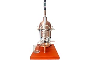 CAFA Distillatore Alambicco in rame con serpentina in vetro di Boemia capacità 0.6 litri
