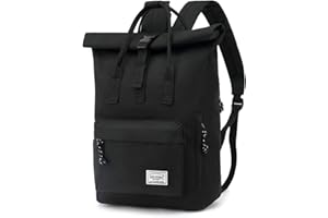 TAN.TOMI TANTOMI Laptop Rucksack, Rucksack Laptop Tasche 15,6 Zoll, Rucksack Damen und Herren weit öffenbar, Rolltop Rucksack wasserdicht, Backpack Daypack für Schule, Fahrradfahren, Freizeit und Reise.
