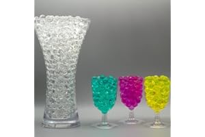 Risai Bolas de Gel, Perlas Bolitas de Agua No Tóxicas Crecen en Agua, Water Beads para Jarrones Decoración, Hidrogel para Plantas Flores, Transparente 10g