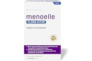 menoelle® Flora intim: Milchsäurebakterien, Lactobazillen, 4 Stämme 15 Mrd. KBE + Biotin. Probiotics. Gegen vaginale Infektionen: bei bakterieller Vaginose, Scheidenpilz, Ausfluss, Geruch. 14 Kapseln