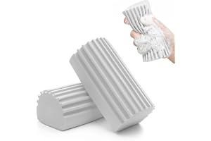 AFFEGIFTS Plumero Humedo Esponja, Esponja Polvo Limpieza Mágica Esponja de Limpieza Húmeda Esponja Humeda Atrapapolvo para Limpiadores de Polvo Domésticos Persianas, Vidrio, Espejos, Ventanas (2pcs grises)