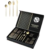 410 &Ccedil;elik 24 Par&ccedil;a Gold Yemek Kaşık &Ccedil;atal Bı&ccedil;ak Seti cin518sr