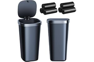 xuenair Mini-Auto-Mülleimer mit Deckel und 90 Taschen, Getränkehalter, Mülleimer für Auto, wasserdicht, kleiner Mülleimer für Autotür, Zuhause, Büro, Schlafzimmer, 2 Stück, Schwarz