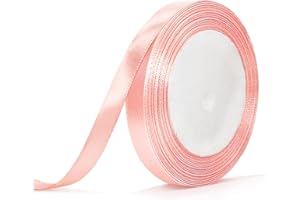 Bealif 10mm Pink Satin Ribbon Baby Pink Thick Fabric Ribbon for Hair Bows, DIY Sewing Project, Gift Wrapping, Cake Florist Flower Bridal Bouquet Wedding Birthday Xmas Decoration(25 Yards)