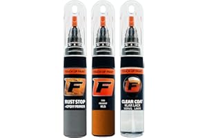 F FIRANTO FIRANTO stylo peinture de voiture pour Peugeot KLS Orange Fusion réparation couleur voiture 3 en 1, rayures stylo retouche peinture 15ml avec pinceau, apprêt, laque