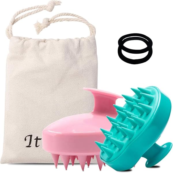 NentMent Shampoo-Bürste – 2 Stück, Kopfhaut-Massage, Tiefenreinigung, Für Nasses/trockenes Haar
