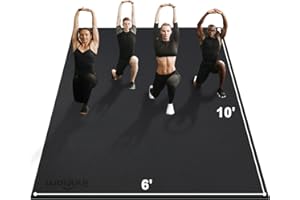 innhom Large Exercise Mat Fitness Mat for Home Gym Workout Gym Mat for Fitness, Floor Exercises, HIIT, Cardio, Gym Work, Equipment Heavy Duty Rubber Flooring for Gym