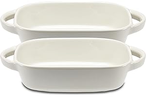 Supremery Lot de 2 petits plats à four en céramique - Idéal pour 2 personnes - Plat à four pour lasagne Tiramisu - Rond