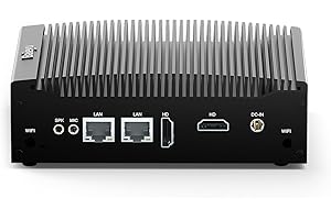 Baieyu PC Industriale Fanless Core i5-8260U 1.6-3.9GHz Fanless PC Windows 11 Pro Preinstallato 16GB RAM DDR4 512GB SSD, 2×HD, 2×RS232 COM, 2×RJ45 Lan, 4×USB 3.0, 4×USB 2.0, Accensione Automatica