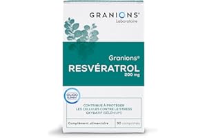 Resvératrol GRANIONS | Complément alimentaire anti âge | Trans resveratrol 200mg avec Selenium + Renouée du japon | Anti age, antioxydant, protection cellulaire | Made in France | 30 gélules