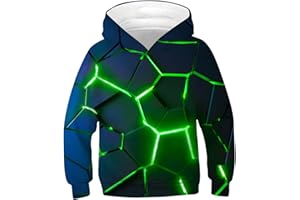 Kids4ever Unisex Bambino Felpe con Cappuccio Stampa 3D Pullover Divertente Sportivo Felpa con Cappuccio Maglioni Felpe Top con Tasche 6-16 Anni