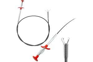 xianzhanEU 2 Piezas Desatascador Tuberias Profesional, 90 cm/200 cm Desatascador de Desagües, Pinza Telescópica Flexible, Garra Flexible, para Trabajos en Espacios Reducidos