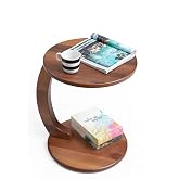 Mobievim Ceviz Kaplama C Yan Sehpa MDF Ahşap Ayaklı 43x43x54 cm
