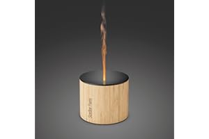 Stadler Form Diffusore di aromi Nora con alloggiamento in bambù e coperchio in alluminio per interni ed esterni, emana oli essenziali e incanta con effetto fiamma senza fili fino a 7 ore