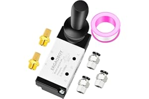 ERGAOBOY 1/4" BSP Électrovanne pneumatique à 5 voies à 2 positions, vanne à commande manuelle push-pull (4H210-08 Valve)