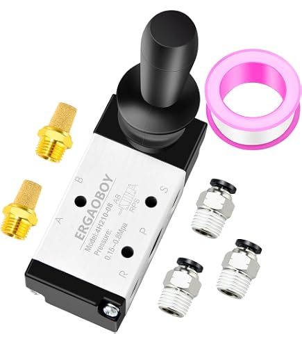 Kit Elettrovalvola Pneumatica 4 Pezzi – 3V210-08 DC12V PT1/4, 3/2 Vie Con Collettore Base E Silenziatore Per Industria Tessile E Meccanica