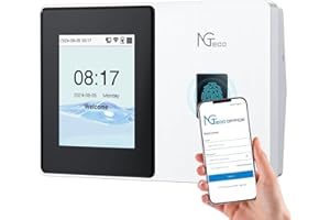 NGTeco Pointeuse Horaire Cloud - Pointeuse Biométrique WiFi 5GHz avec Application Mobile et Gestion Cloud, Contrôle à Distance (sans Abonnement Mensuel) pour PME