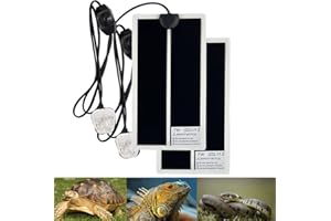 PeSandy 2PCS Reptile Heating Mat with Temperature Adjustment, 7W Non-Adhesive Heat Pad for Reptiles Tortoise Snakes Lizard Gecko Hermit Crab Amphibians - Removable Under Tank Heat Pad (11x6 inch)