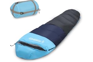 TOMSHOO Sac de Couchage Momie 87" x32 Portable et léger avec Sac de Compression, idéal pour Le Camping, la randonnée, Les Voyages, la randonnée et Les activités en Plein air