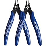 nuosen 2 Pcs Electrical Wire Cable Cutter, Precision Cutting Plier Side Snips Flush Cutter Diagonal Pliers Tool for Coil DIY 