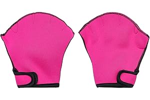 Hsthe Sea Guanti Acquatici Mezze Dita per Adulti con Cinturino da Polso Regolabile Guanti da Pagaia Impermeabili ad Asciugatura Rapida Guanti da Senza Dita Palmati per Allenamento di Nuoto