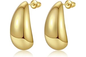 Anten Pink Orecchini Donna Oro, 18K Orecchini a Goccia d'acqua, Orecchini Anallergici Donna, Gioielli Regalo per Donna Ragazza Bambina