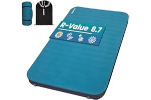 FUNDANGO Sleeping Mat Foam Inflating Camping Mat 2 Person Camping Mattress 10cm Extra Thickness 3D Self Inflating Sleeping Pad Soft Velvet Air Mattress for Outdoor Tent, Car Traveling,Guest Bed