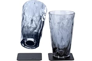 SILWY EINFACH ANZIEHEND. silwy® Bicchieri magnetici in plastica ad alta tecnologia con cuscinetti in gel nano metallici - bicchieri da campeggio antiscivolo, accessori per barche e yacht (Longdrink // Grigio // 0,3 l)