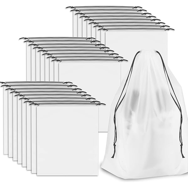 Sacchetti Scarpe Trasparenti 24 Pezzi | Borsa Calzature Antipolvere | 40x30 Cm | Con Coulisse E Finestra - Foto 7