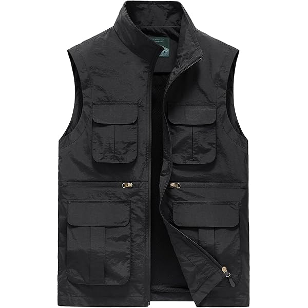 Btmpmcs Mens Outdoor Vest Quick Dry Fishing Vest Multi Pocket Cargo Utility Safari Vest Hunting Hiking Vest Breathable Photography Top, A-dark Gray