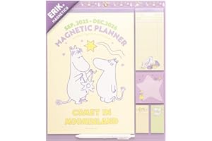 GRUPO ERIK Calendario Magnetico Nevera 2026 Moomin - Calendario Familiar 2026 pared : Planificador mensual con Iman | Incluye Pegatinas, Notas Adhesivas y Cuelga Fácil [16 MESES]