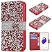 Produktbild SMART LEGEND iPhone 7(4.7") Ledertasche Diamant Bling Shining Crystal Schutzhülle Glitzer Kristall Lederhülle Wallet Rundum Schutz Gehäuse Housing im Bookstyle Cover Schale mit Ständer Standfunktion Etui Karten Slot und Magnetverschluss Case Rot