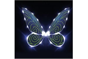 Aunaeyw Fairy Wings Light up Butterfly Wings Halloween Dress Up Costume LED Fairy Wing Sparkle Angel Wings for Adults Kids Cosplay Party Favor