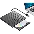 TFUFR External CD DVD Drive, Type-C USB 3.0 Portable Drive Reader DVD CD RW Writer Burner Player Optical DVD Drive External Disk Drive Laptop, Desktop, PC, Mac, IOS, Windows 11/10/8/7/XP/Linux/Vista
