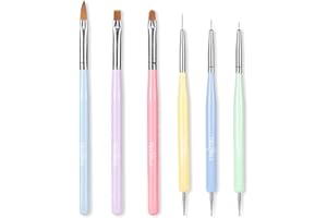 TEOYALL Nagelkunstpinsel, Nageldesign-Malpinsel Builder Gelpinsel Nagelpunktierungswerkzeuge Nagel Feinliner Pinsel