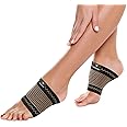 Copper Edge Copper Arch Relief Plus Support for Plantar Fasciitis. 2 Half Socks/Sleeve Compression Brace for Women and Men. Orthotics Feet Pain Aid Fit for Flat/High/Fallen Arches, Heel Spurs & Foot Care