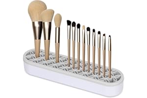 Simpolor Silikon Make-up Pinselhalter, Mehrzweck Beauty Tool Organizer Make up Pinsel Aufbewahrungsständer zum Malen Stift Pinsel Nagelknipser Bohrstifte Lineal Nähen Handwerk Werkzeuge (Grau)