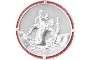 FRITZ COX Médaille de voiture Saint Christophe - saint patron des voyageurs avec aimant et plaque en métal