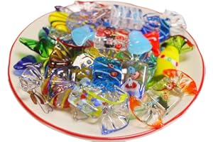 EKECEL 20 candele in vetro colorato emulazione, Natale, ornamento di nozze Candy.Glittering e traslucido, cristallo chiaro, lasciatevi amare