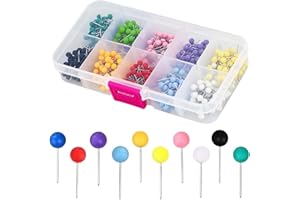 GENERIC 500 Pcs Map Push Pins, 1/8 Inch Cork Board Pin, Round Head Push Pin Board Pins,10 Colors Plastic Pin with Steel Points,Decorative Map Push Pin for Cork, Fabric Marking, Poster