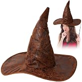 Aomig Sombrero Bruja, Cuero Plegable, Wizard Cosplay | Sombrero Bruja, Cuero, Plegable, Wizard, Accesorio Cosplay, Fiesta Dis