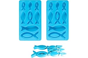 LIAMOSTEE Fisch-Silikonformen für Schokolade, Silikonform Fische, Fish Silicone Moulds, 8 Gitter Kerze Silikon Gießform Silikonformen für Seife, Kuchen