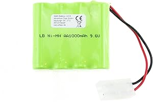 efaso MTXtec - Batería de níquel-metal hidruro (9,6 V, 1000 mAh, compatible con modelos con conector Tamiya, tanque Heng Long Panzer Leopard II A5, Abrams M1A2 y otros tanques RC