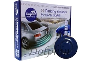 Dolphin Automotive DPS400 Reverse Parking Sensors Auto Express Award Winning In 32 Colours 4 Ultrasonic Radar Sensors Kit Audio Alert System Matt & Gloss Black +30 More Colours (Sky Blue)