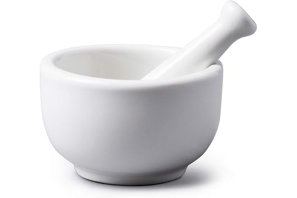 WM Bartleet & Sons Mini mortier et pilon compact 7 cm Parfait pour écraser et broyer facilement les herbes et les épices en porcelaine résistante