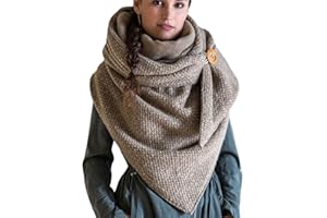heekpek Sciarpa Donna Invernale Caldo Pile Morbide Grande Sciarpa Triangolare Multifunzione Scialle Elegante Scaldacollo con Bottoni