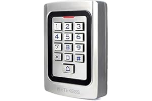 Retekess T-AC04 Digicode Clavier à Code Métal IP68 Contrôle d'Accès PIN 125KHz RFID Étanche Rétro-Éclairé Wiegand 26 Anti-Effraction pour Boutique Appartement Entreprise